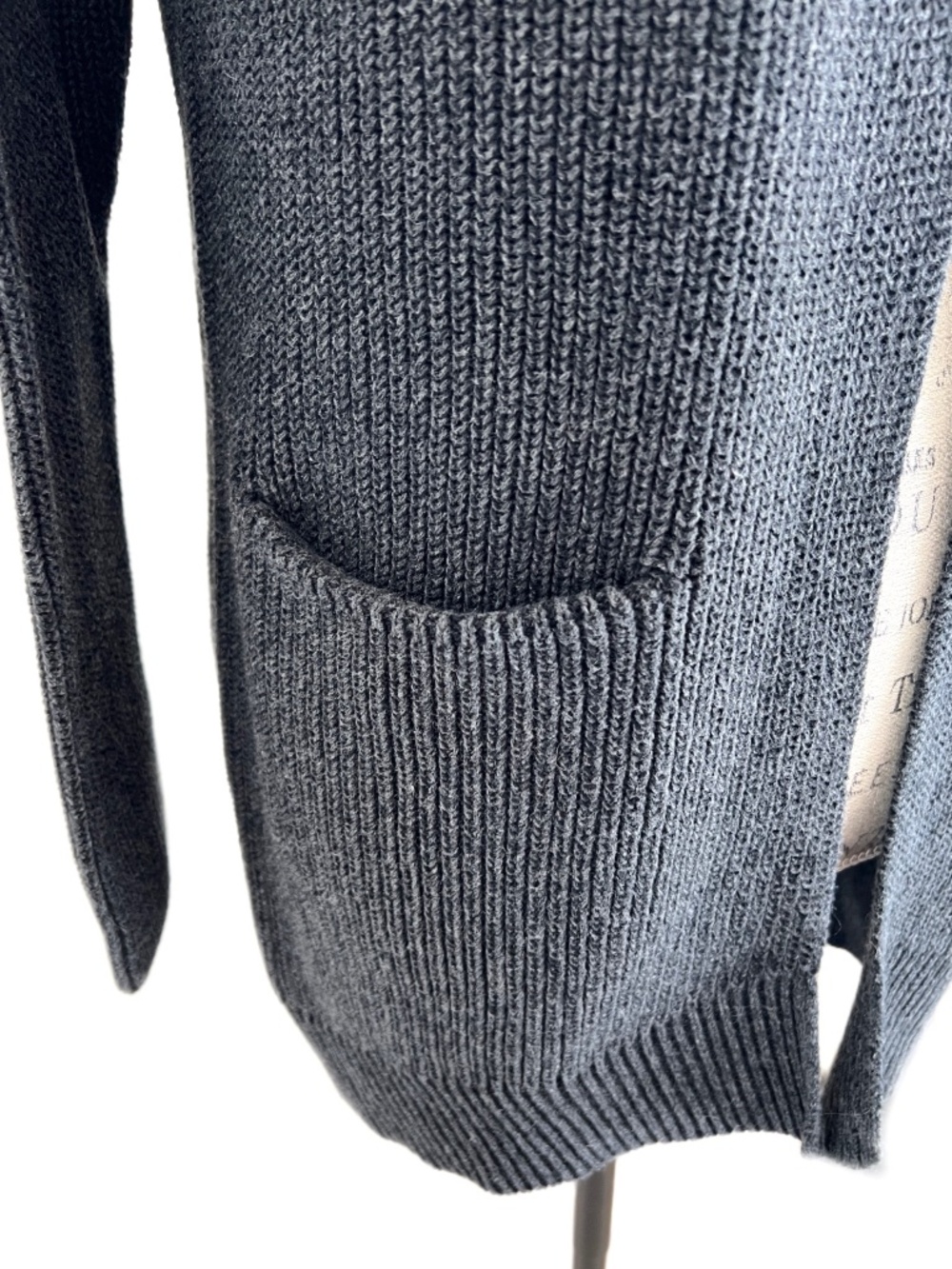 Grey Open-Front Ribbed Cardigan Sweater by Universal Thread Size Small - Picture 5 of 9